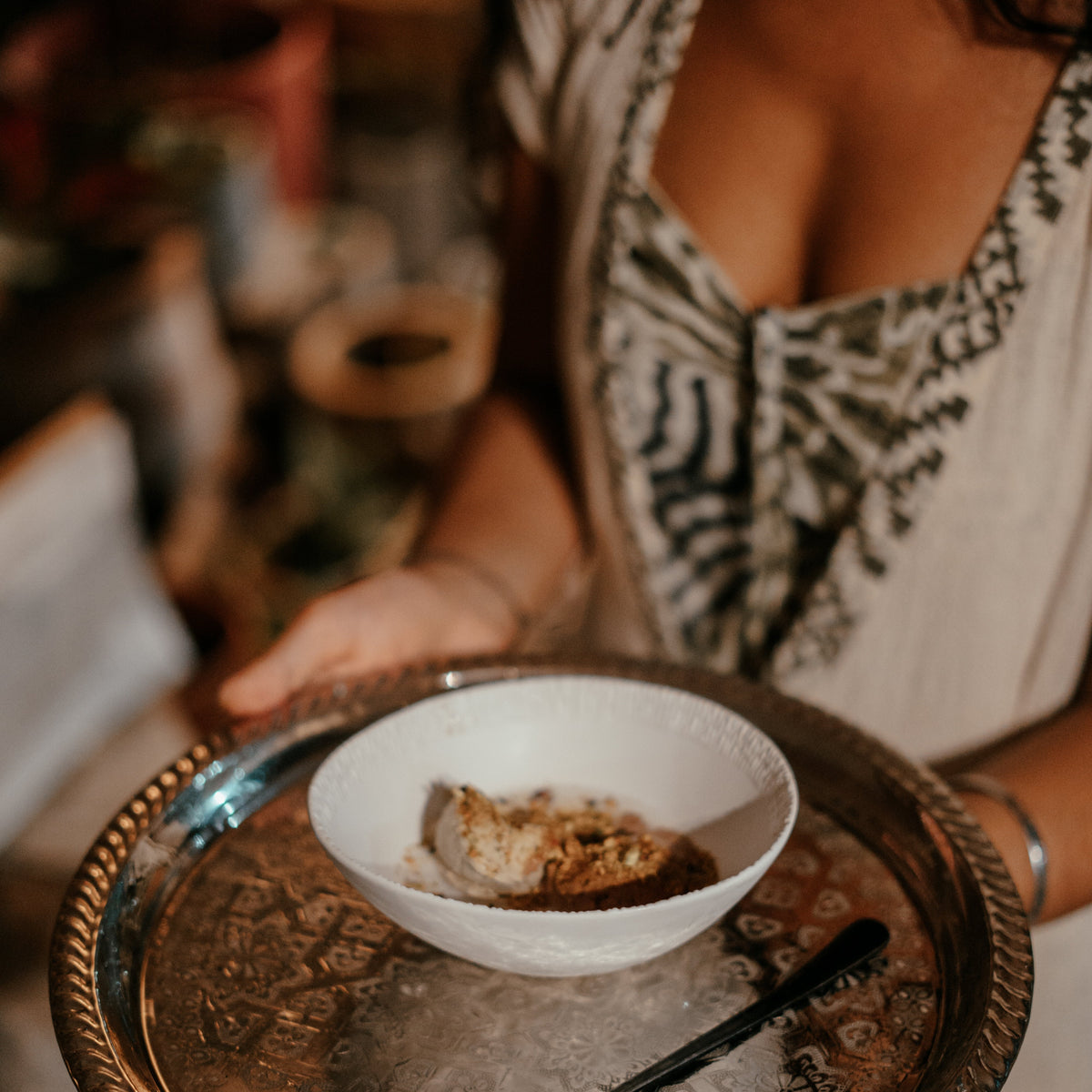 The 528 Hertz ice cream dessert at the INARA Sense collaboration in Tulum